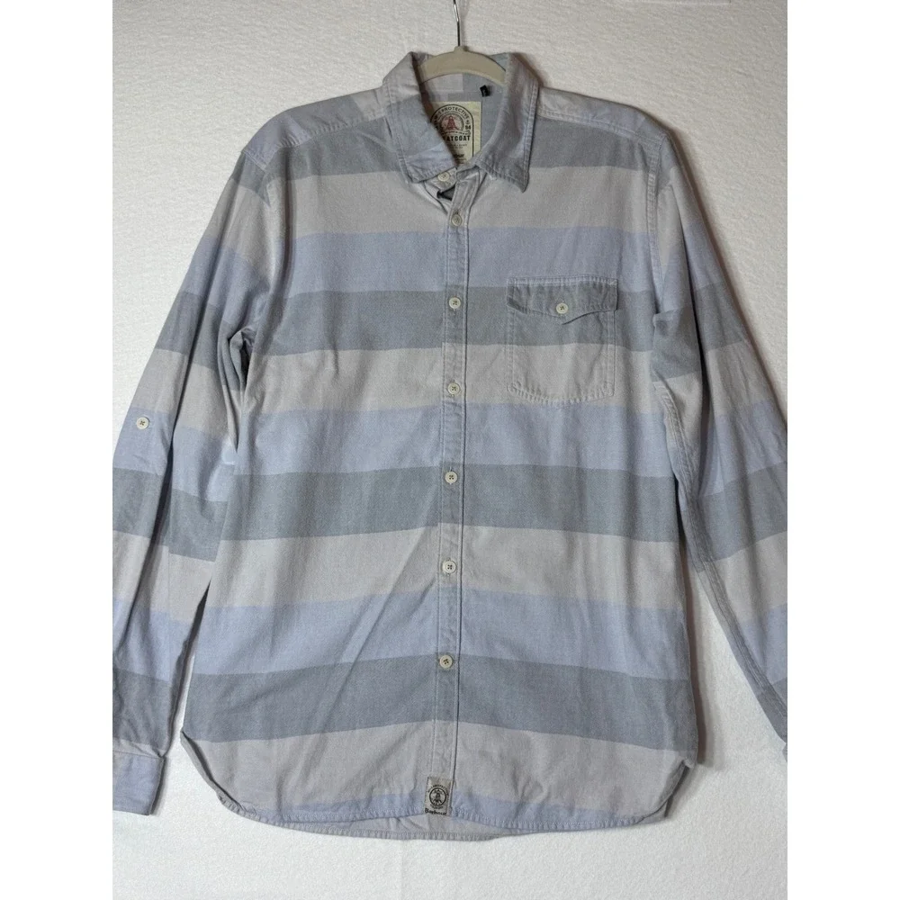 Barbour Sailor Shirt Men's Long Sleeve Button Down Plaid Blue Grey Size‎ M